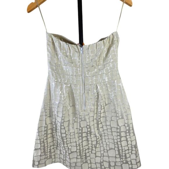 American Eagle Strapless Cream and Silver Dress - Picture 3 of 5